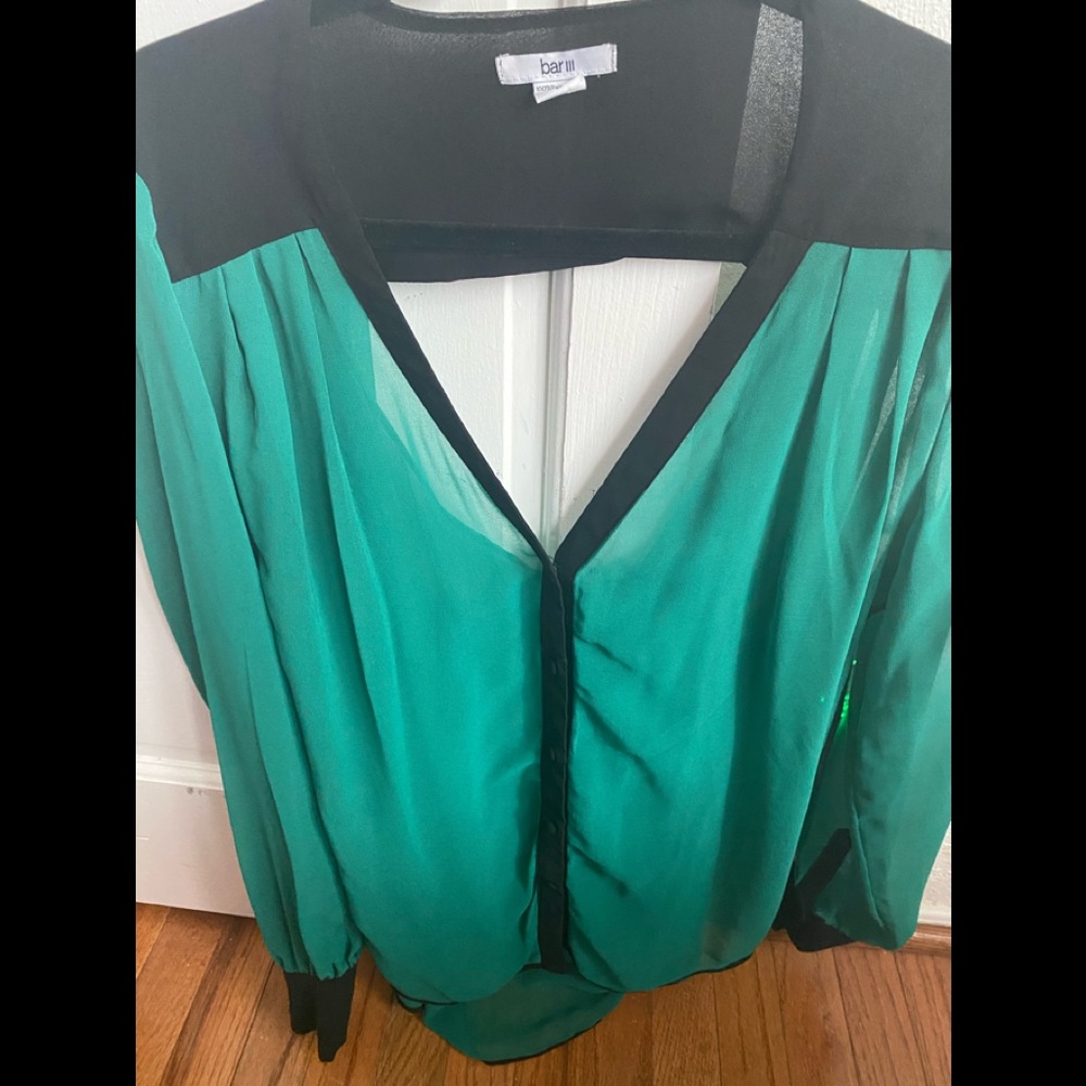 Bar Iii High Low Color Block Top - image 1